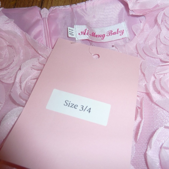 Little Girls Princess Dress Tulle Skirt & Sash Pink Toddler Formal 3/4 - Picture 4 of 8